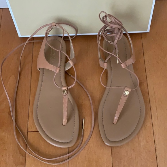 Michael Michael Kors Gladiator Leather Lace Up Sandals - Picture 3 of 5